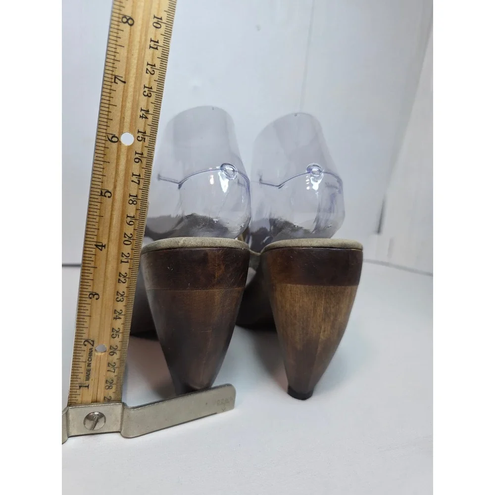 Coleen Cordero W's size 7?SilverStuddedGemstone WoodWedgePlatform Slipper Flaw!!